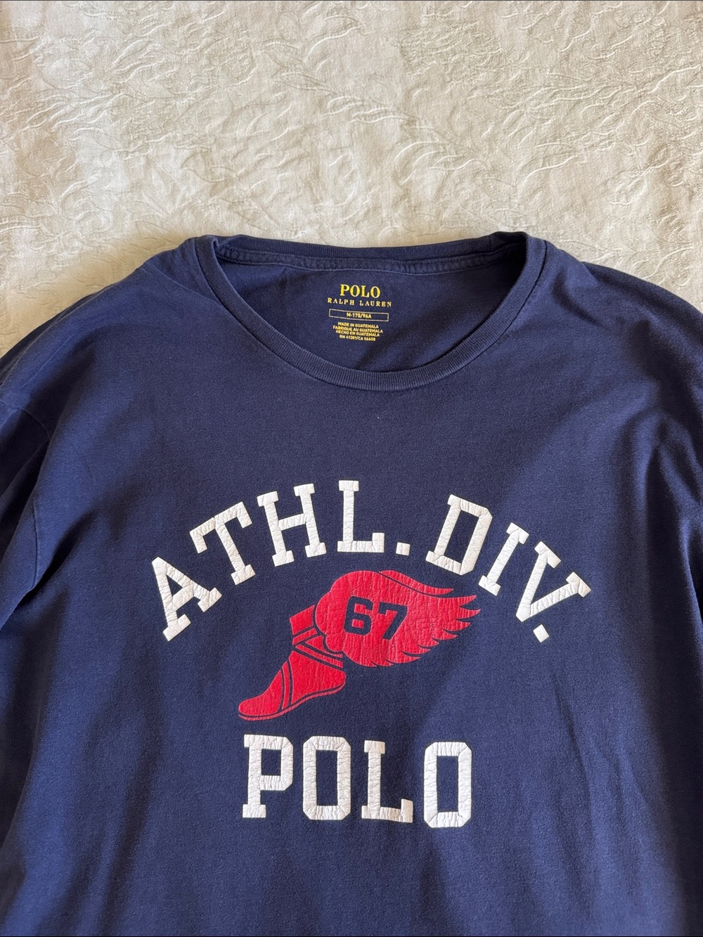 Polo by Ralph Lauren Navy Long Sleeve Tee with Red Graphic - Picture 2 of 7